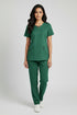Women 3-Pocket Crisscross Contrast V-Neck Scrub